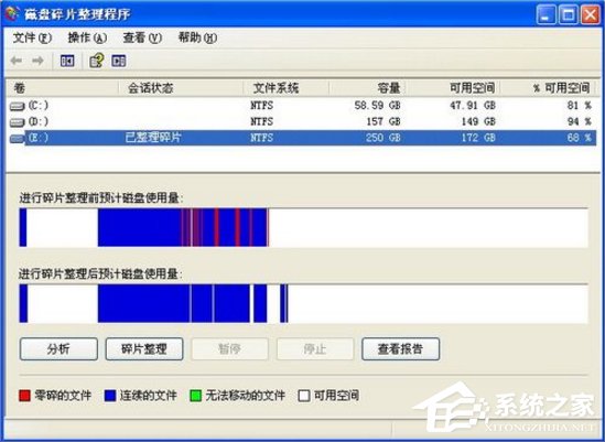 WinXP电脑磁盘碎片怎么整理?